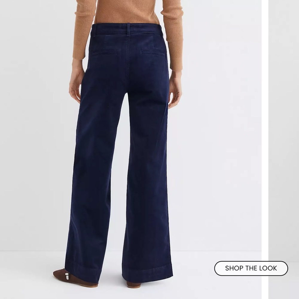 LOFT Palmer Wide Leg Pants in Brushed Corduroy - Picture 2 of 4